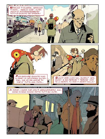 "Rosso dispera", testi di Diego Cajelli, disegni di Francesco Dossena, colori di Sergio Algozzino.