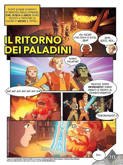 Una pagina della storia a fumetti di Dragonero I Paladini Il Magazine della Serie Tv n.4.