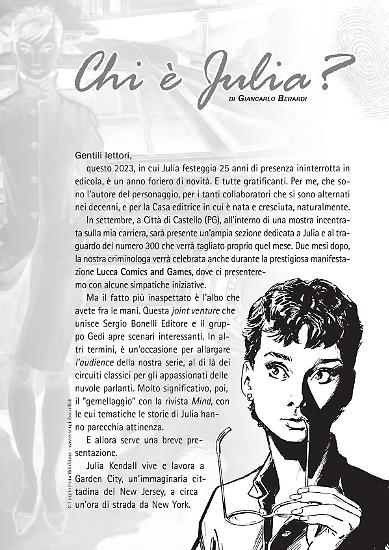 L'introduzione al volume scritta dal creatore di Julia, Giancarlo Berardi