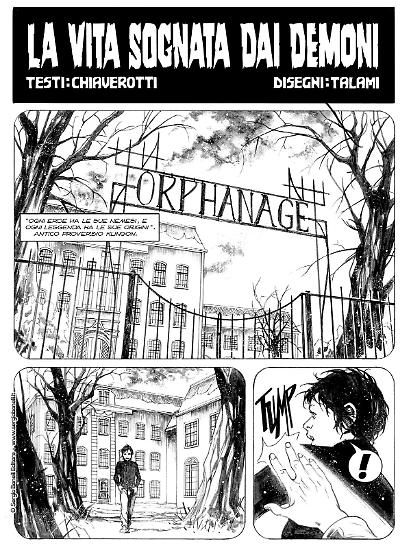 Una tavola di Giovanni Talami da "La vita sognata dai demoni", Morgan Lost Nuove Origini 1. Testi di Claudio Chiaverotti.