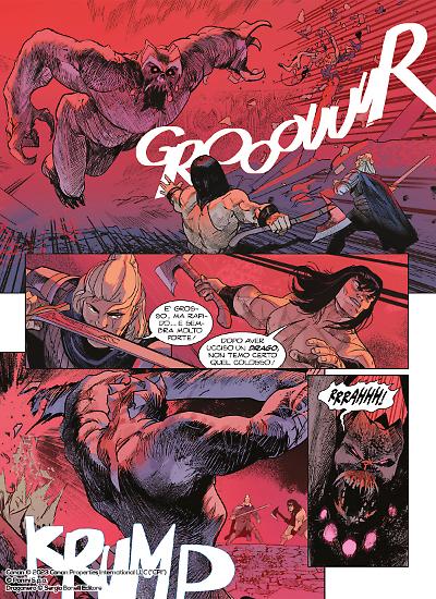 Una tavola di Lorenzo Nuti da "Il demone di Tarantia", Dragonero Conan 3. Testi di Luca Enoch e Stefani Vietti.