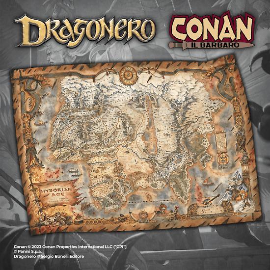 La mappa Hyboriana in tessuto.