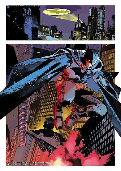 Una tavola di Gigi Cavenago e Werther Dell'Edera da "Dylan Dog Batman. L'ombra del pipistrello". Testi di Roberto Recchioni.