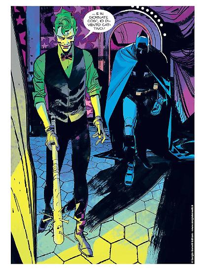 Una tavola di Gigi Cavenago e Werther Dell'Edera da "Dylan Dog Batman. L'ombra del pipistrello". Testi di Roberto Recchioni.
