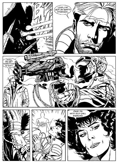 Una tavola di Claudio Castellini dalla variant inglese di Nathan Never n.1