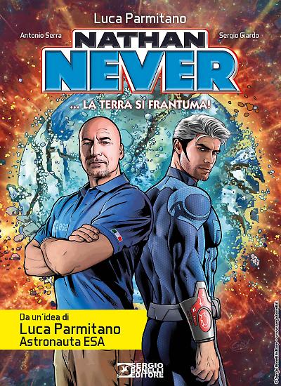 La copertina di Sergio Giardo per "Nathan Never. ...La Terra si frantuma!".
