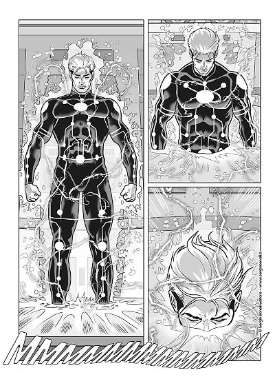 Una tavola di Sergio Giardo da "Nathan Never. ...La Terra si frantuma!". Testi di Antonio Serra da un'idea di Luca Parmitano.