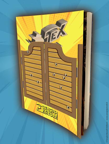 Il foglio di acetato che si sovrappone alla copertina di Tex Magazine 75 Variant.