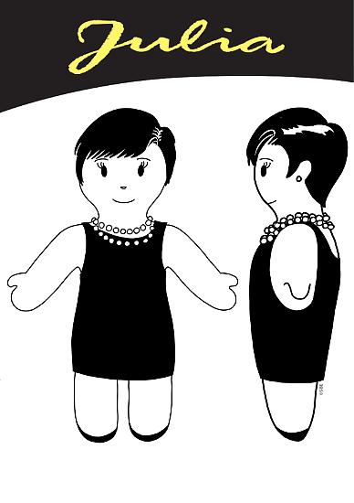 Il desegno preparatorio di Gianmauro Cozzi per la Pigotta dedicata a Julia.