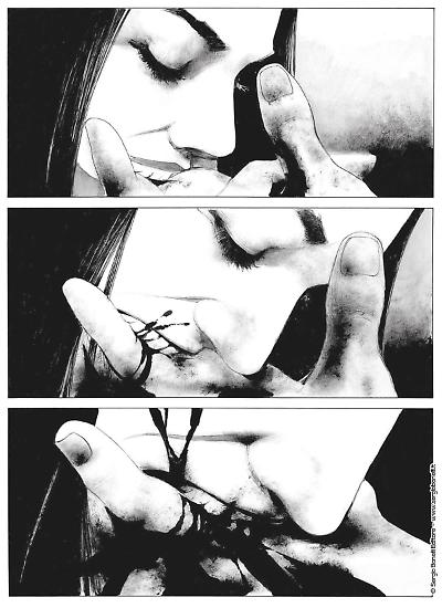 Una tavola di Corrado Roi da "Dylan Dog. Morte in sedici noni". Testi di Roberto Recchioni.