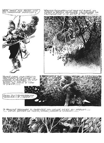 Una tavola di Dino Battaglia da "Maupassant".