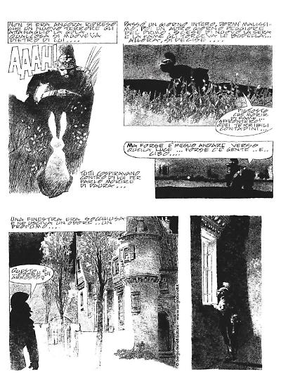 Una tavola di Dino Battaglia da "Maupassant".