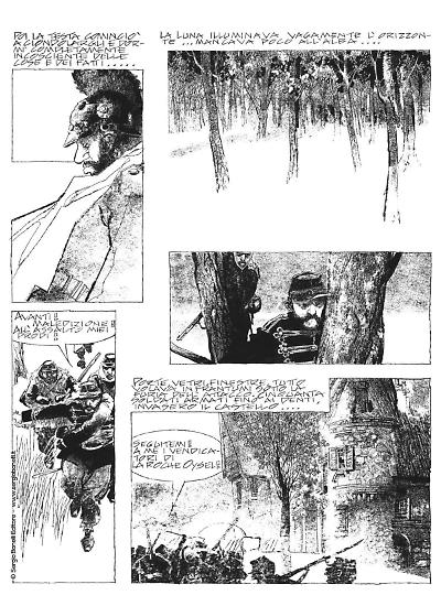 Una tavola di Dino Battaglia da "Maupassant".