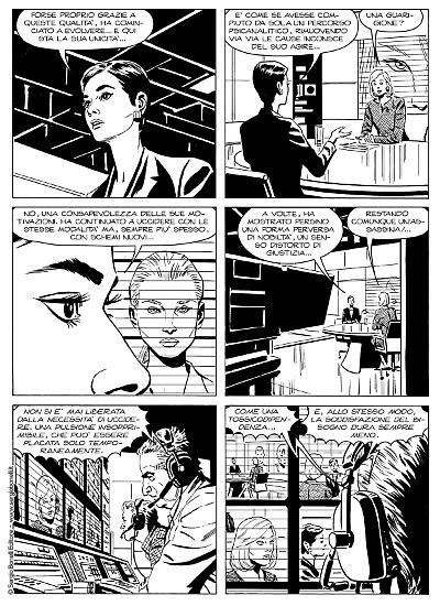 Una tavola di Steve Boraley da "Myrna: la redenzione", Julia 3027. Testi di Giancarlo Berardi e Maurizio Mantero.