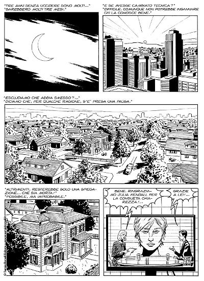 Una tavola di Steve Boraley da "Myrna: la redenzione", Julia 3027. Testi di Giancarlo Berardi e Maurizio Mantero.