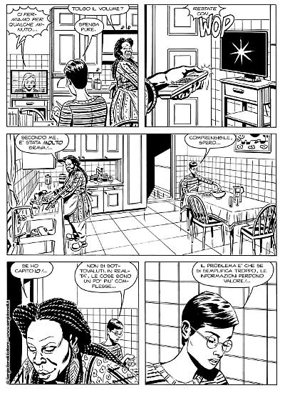 Una tavola di Steve Boraley da "Myrna: la redenzione", Julia 3027. Testi di Giancarlo Berardi e Maurizio Mantero.
