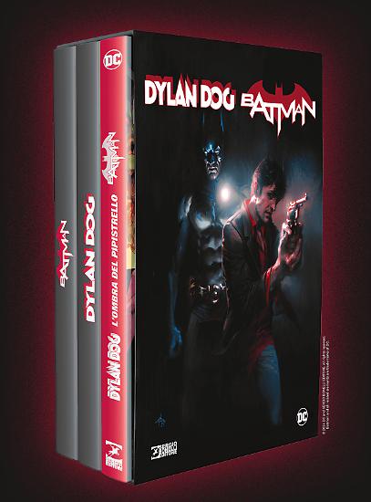 Il cofanetto da collezione di Dylan Dog Batman racchiuso dalla suggestiva illustrazione di Gabriele Dell'Otto.