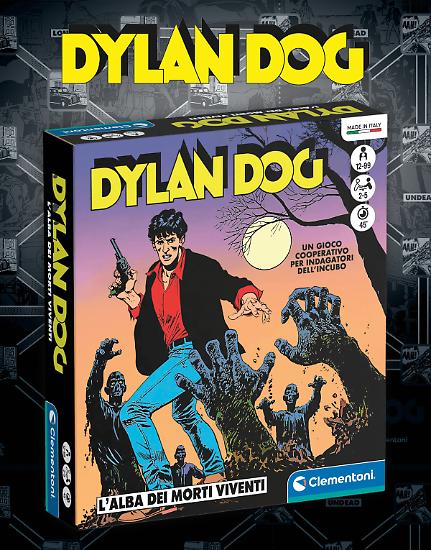 La confezione del gioco da tavolo dedicato a Dylan Dog realizzato da Clementoni