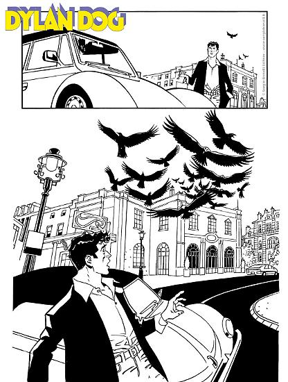 Anteprima Dylan Dog 2025 - tavola di Sveva Simeone, ai disegni Franco Saudelli.