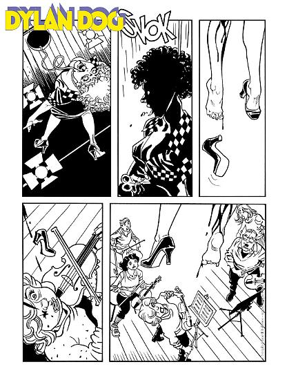 Anteprima Dylan Dog 2025 - tavola di Sveva Simeone, ai disegni Franco Saudelli.