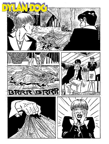 Anteprima Dylan Dog 2025 - tavola di Claudio Lanzoni e Alessandro Russo, ai disegni Ernesto Grassani.