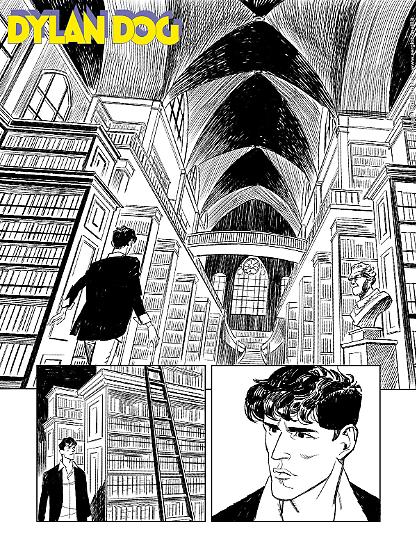 Anteprima Dylan Dog 2025 - tavola di Alessandro Russo e Dario Magini, ai disegni Riccardo Torti.