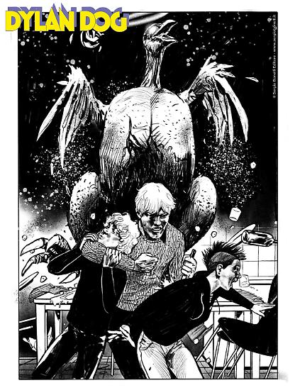 Anteprima Dylan Dog 2025 - tavola di Davide Piccatto e Andrea Cavaletto, ai disegni Francesco Ripoli.
