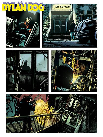 Anteprima Dylan Dog 2025 - tavola di Graziano Caminiti e Gigi Simeoni, ai disegni Francesca Ciregia con i colori di Barbara Nosenzo.