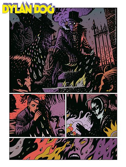 Anteprima Dylan Dog 2025 - tavola di Giovanni De Feo, disegni e colori di Arturo Lauria.