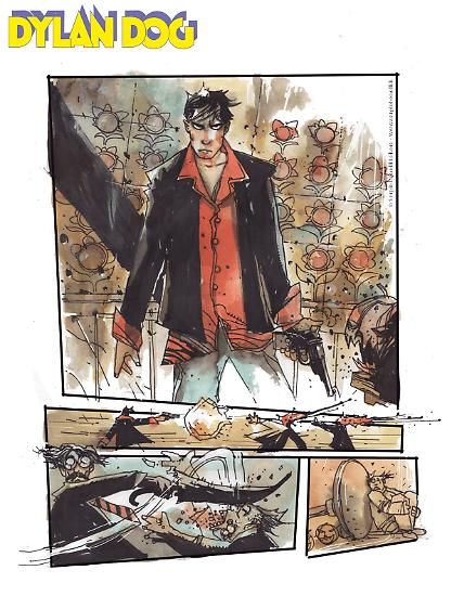 Anteprima Dylan Dog 2025 - tavola di Francesco Pelosi, disegni e colori di Stefano Cardoselli.