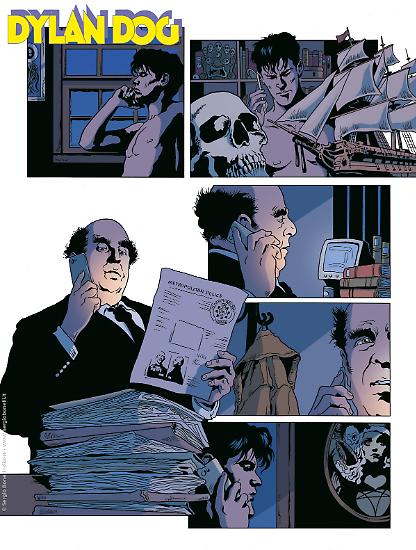 Anteprima Dylan Dog 2025 - tavola di Mirko Perniola, disegni e colori di Paolo Massagli.