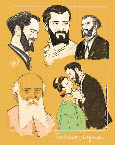 Studi di Andrea Accardi per il personaggio di Vincenzo.