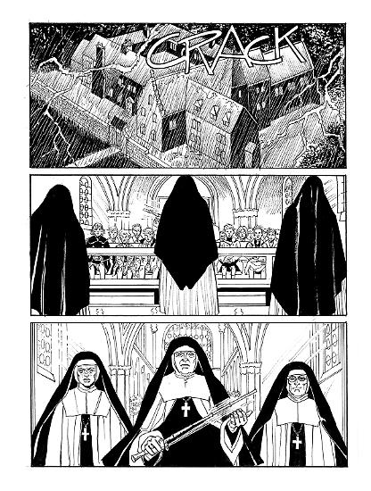 Una tavola realizzata da Montanari & Grassani su sceneggiatura di Alessandro Lise e Francesco Matteuzzi.