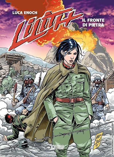 La copertina di Luca Enoch per il secondo volume di Lilith "Il fronte di pietra".