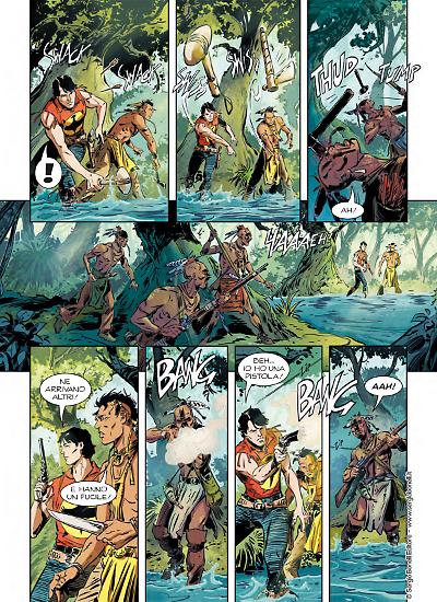Una tavola di Darko Perovic da "Zagor. Le Origini - La Lega delle Sei Nazioni". Colori di Daniele Caramanico e Viola Coldagelli.