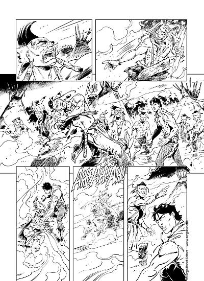 Una tavola di Darko Perovic da "Zagor. Le Origini - La Lega delle Sei Nazioni". Testi di Moreno Burattini.