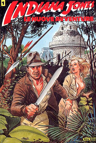 La cover del primo albo dell'edizione italiana di Indiana Jones pubblicata da L'isola Trovata.