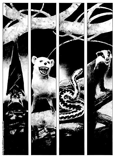 Una tavola di Corrado Roi da "Se la notte chiama", Dylan Dog 465. Testi di Barbara Baraldi.