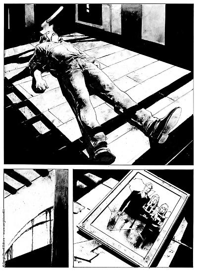 Una tavola di Corrado Roi da "Se la notte chiama", Dylan Dog 465. Testi di Barbara Baraldi.