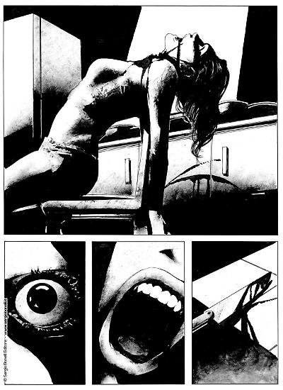 Una tavola di Corrado Roi da "Se la notte chiama", Dylan Dog 465. Testi di Barbara Baraldi.