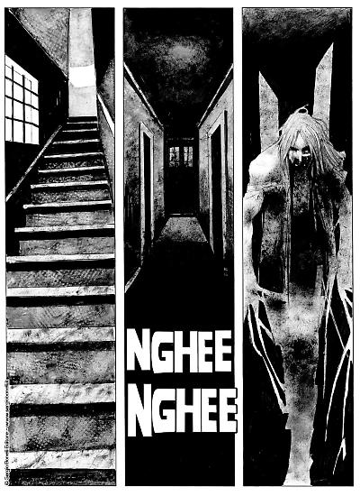 Una tavola di Corrado Roi da "Se la notte chiama", Dylan Dog 465. Testi di Barbara Baraldi.