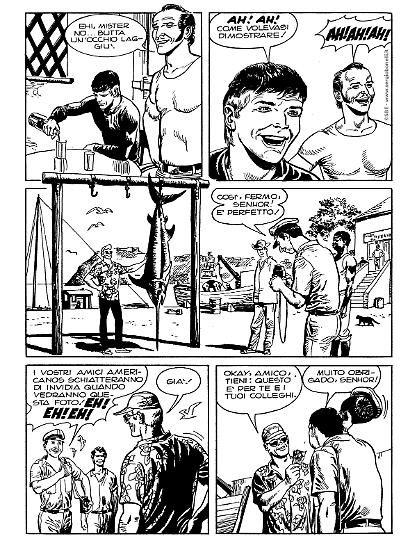 Una tavola di "Atlantico!", scritta da Guido Nolitta e illustrata da Roberto Diso.
