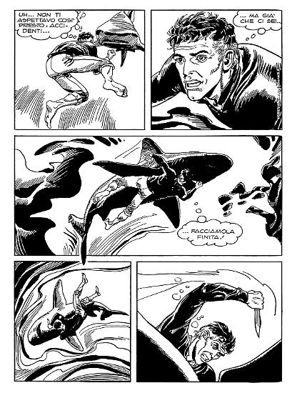 Una tavola di "Atlantico!", scritta da Guido Nolitta e illustrata da Roberto Diso.