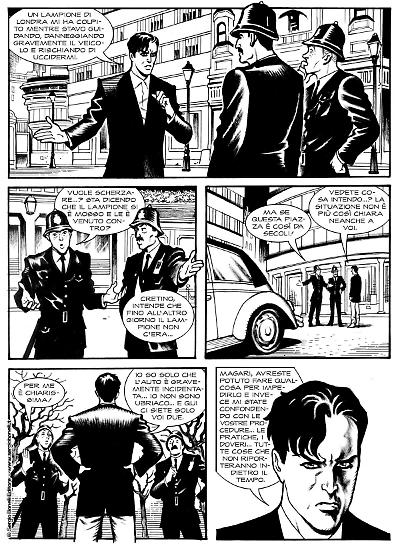 Una tavola di Sergio Ponchione da "Il contrario e l'opposto", Dylan Dog Oldboy 2. Testi di Alessandro Bilotta.