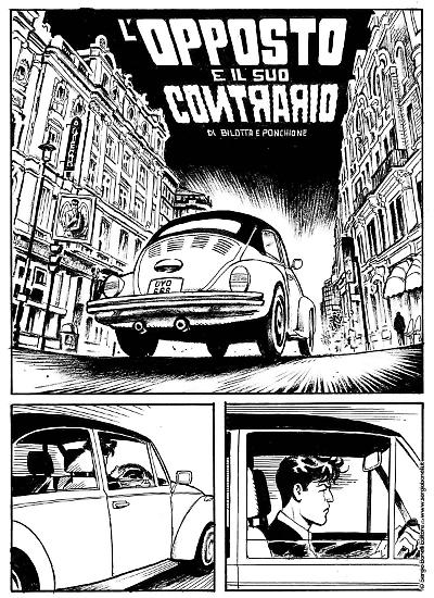 Una tavola di Sergio Ponchione da "L'opposto e il suo contrario", di prossima pubblicazione su  Dylan Dog Oldboy. Testi di Alessandro Bilotta.