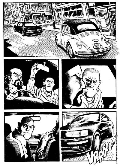 Una tavola di Sergio Ponchione da "L'opposto e il suo contrario", di prossima pubblicazione su  Dylan Dog Oldboy. Testi di Alessandro Bilotta.