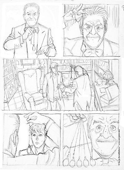 Le matite di Sergio Ponchione per "L'opposto e il suo contrario", di prossima pubblicazione su  Dylan Dog Oldboy. Testi di Alessandro Bilotta.