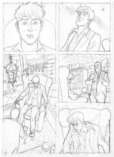 Le matite di Sergio Ponchione per "L'opposto e il suo contrario", di prossima pubblicazione su  Dylan Dog Oldboy. Testi di Alessandro Bilotta.