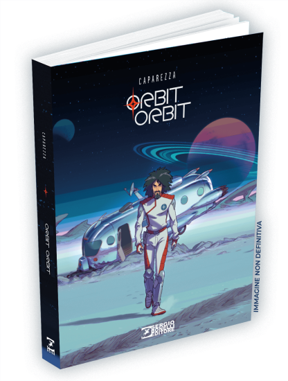 Il volume brossurato di "Orbit Orbit", 240 pagine, 16x21, tutto a colori. Immagine non definitiva.