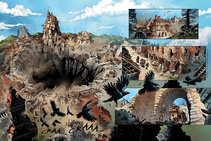 Una tavola dallo Speciale Dragonero 16. Disegni di Antonella Platano, colori di Alessandra Baccaglini e Martina Saviane.